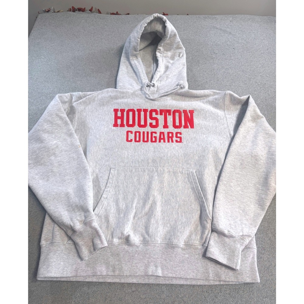 Champion Reverse Weave Hoodie Houston Cougars XL Gray Pullover Sweatshirt NCAA